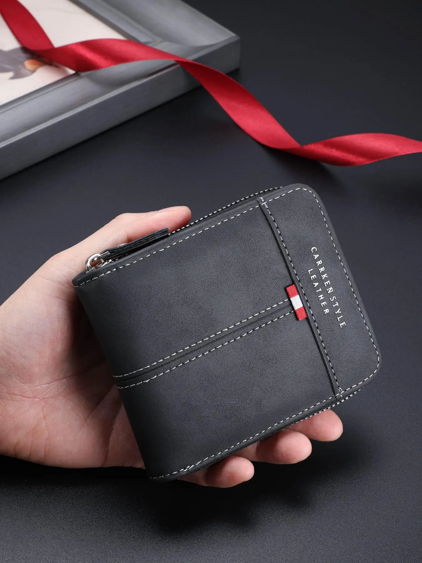 Father's Day Gifts, Men's Minimalist RFID Blocking Card Holder, 2024 New Style Casual Trendy Plain Color Card Holder, Fashionable Wallet for Daily Tra