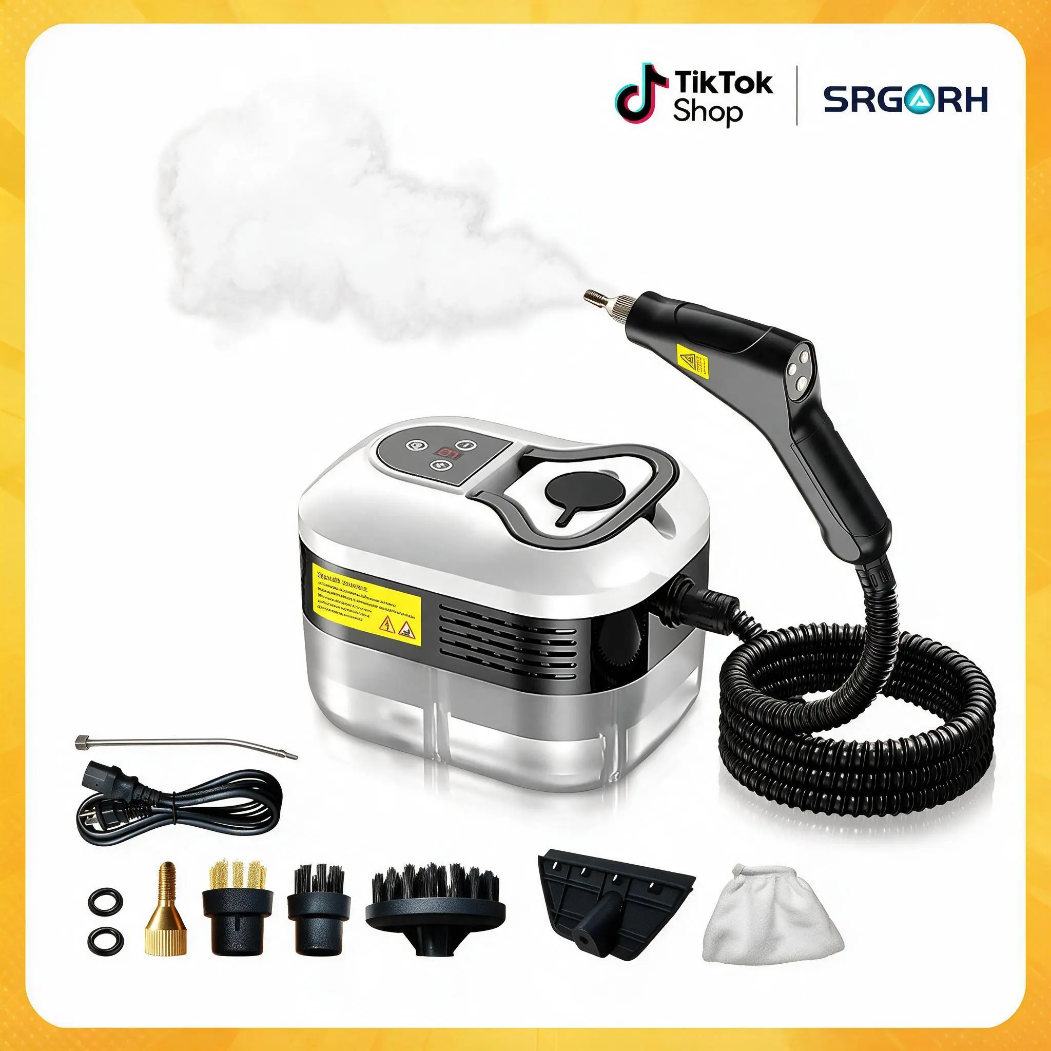 Handheld Multi-Surface Steam Cleaning Set, Portable Adjustable-Level Power Tool with 10 Accessories for Kitchen Cleaning, Bathroom Surfaces