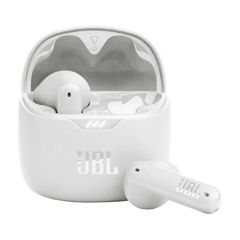 JBL Tune Flex True Wireless Noise Cancelling Earbuds JBLTFLEXWHTAM with 12mm Drivers, 32 Hours Battery, Water Resistant & Sweatproof, 4 Mics for Calls