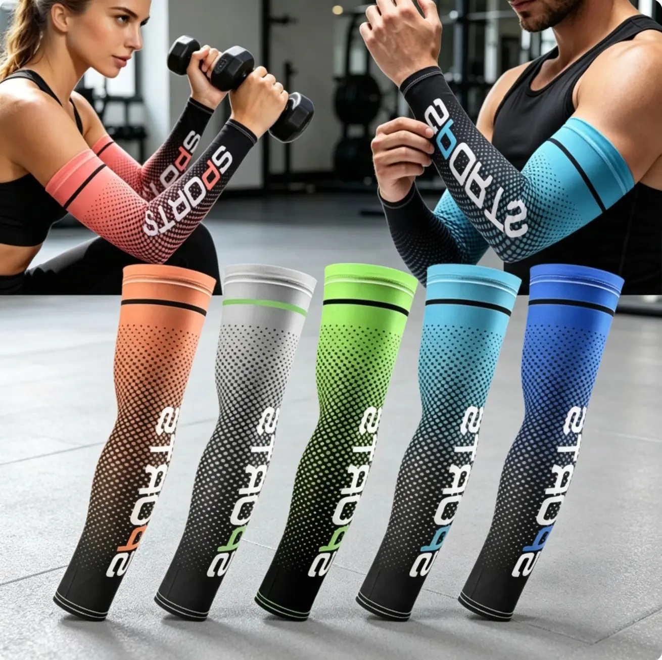 5 Pairs UV-Blocking Arm Sleeves for Summer – Stay Cool, Comfortable, Breathable & Protect Skin from Sun, Perfect for Running, Cycling, Hiking and Outdoor Sports