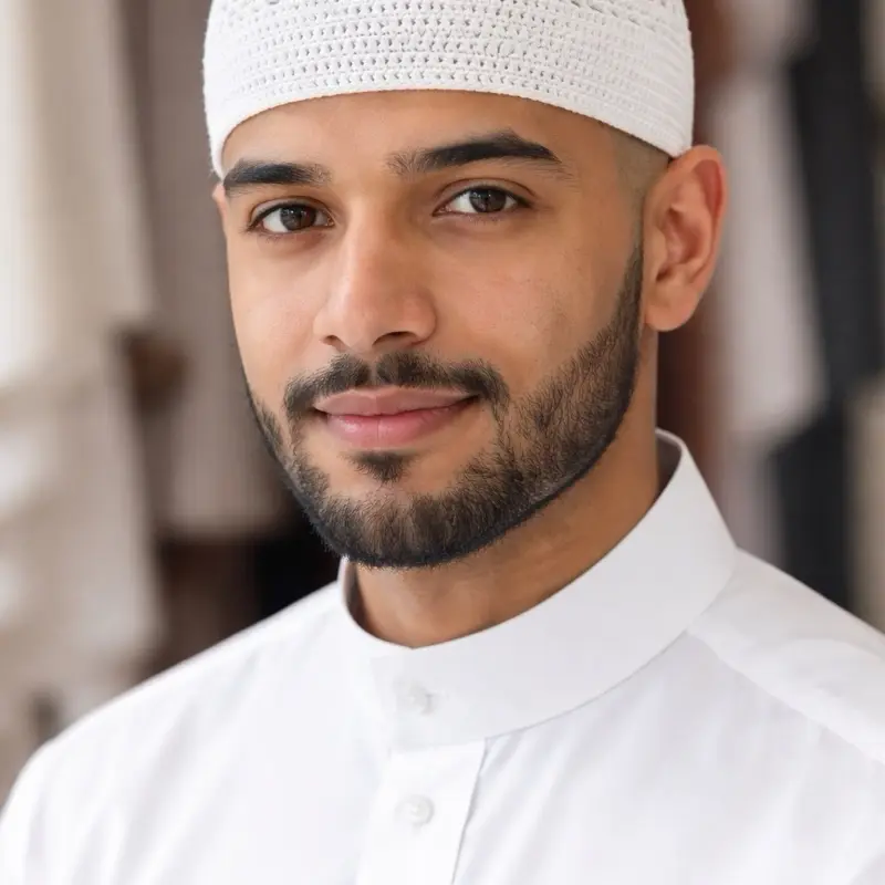 Classic Handmade 100% Cotton Kufi – Breathable Prayer Cap