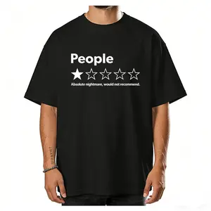 Unisex-Adults T-Shirt - Black, Short Sleeve - Funny Review People One Star: Absolute Would , Suitable for Mens & Womens Outdoor T-Shirt, 100%cotton,