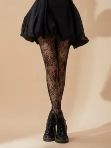 Women's Floral Lace Fishnet Tights, Elegant Comfy Breathable Pantyhose for Daily Wear, Summer Outfits 2024, Ladies Socks for All Seasons