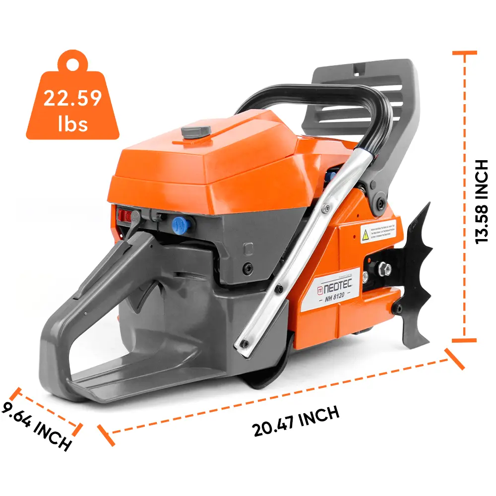 NEOTEC NH8120 120cc Gas Chainsaw  8.4HP 2-Cycle Gasoline Power 6.2KW Chain Saws for Big Wood Cutting All Parts Fit for Husqvarna 3120 XP