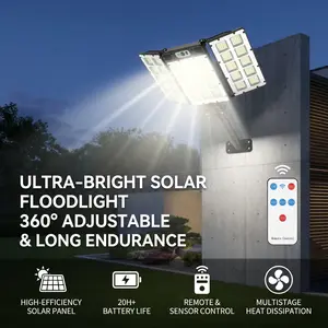 Solar Floodl Lights with 800 LEDs, 3 Brightness Modes, Remote Control, Motion Sensor, IP65 waterproof, ultra-bright Outdoor Security LightS, summervibes