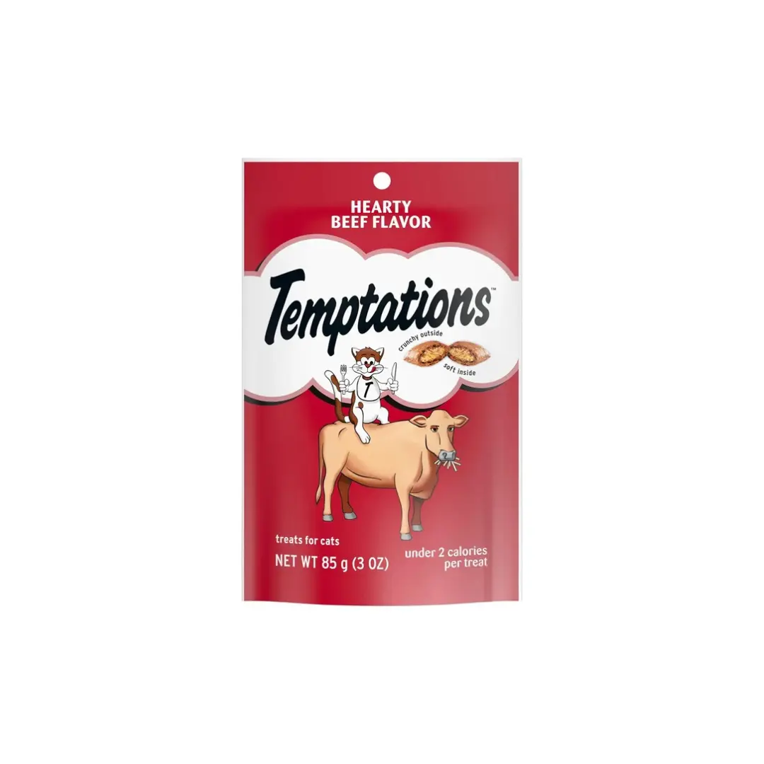 Temptations Classics Hearty Beef Flavor Soft & Crunchy Treats for Cats