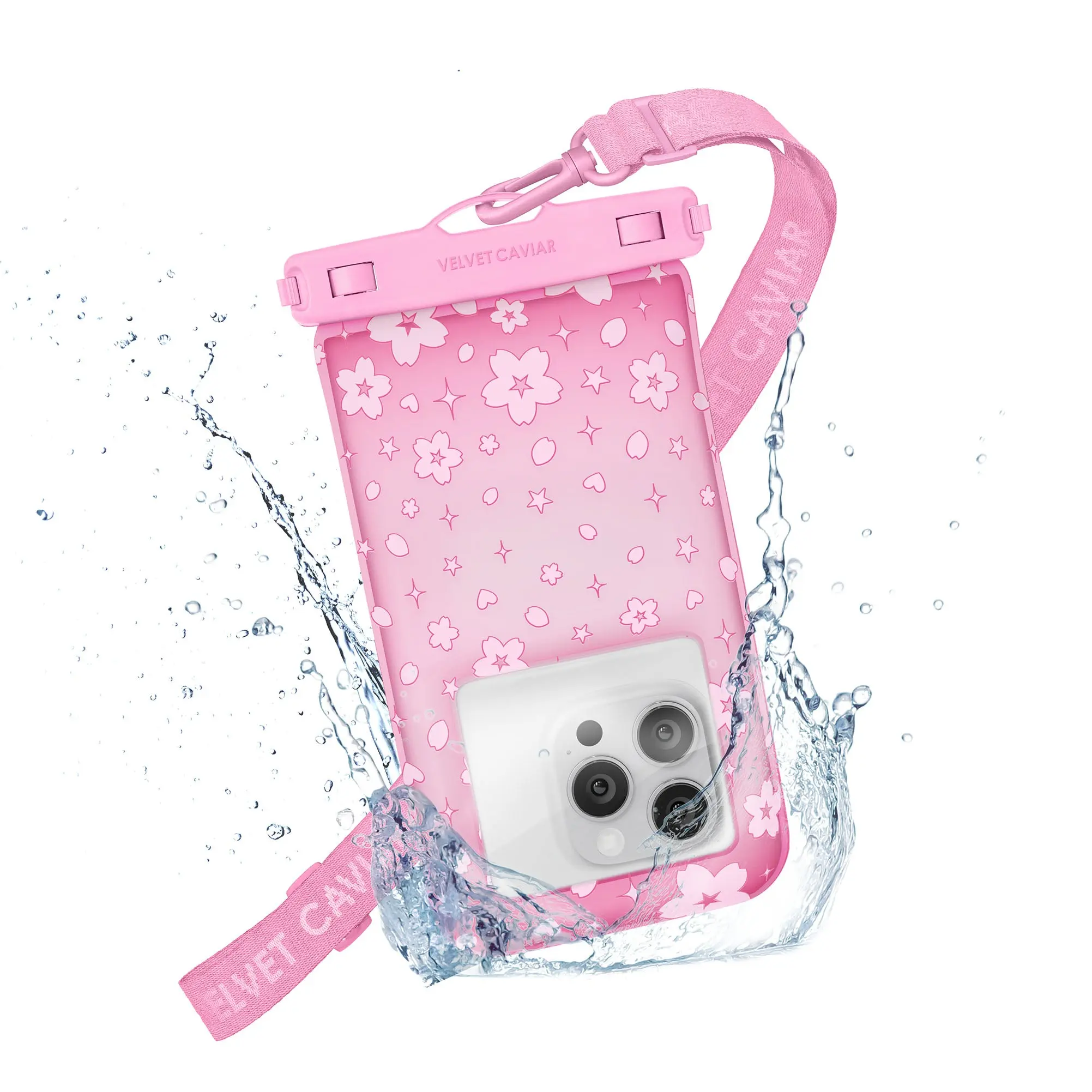 Pink Cherry Blossom Waterproof Floating Phone Pouch Pink Cherry Blossom Waterproof Floating Phone Pouch