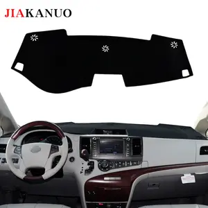 JIAKANUO Dash Cover Mat for Toyota Sienna（2011-2014） Dashboard Pad Carpe Sunscreen Heat Insulation Anti Glare Reflective Protection Black Polyester with Silicone Anti Slip Particles Accessories Dashboard Mat Cover Sunshade Nonslip Mesh Car
