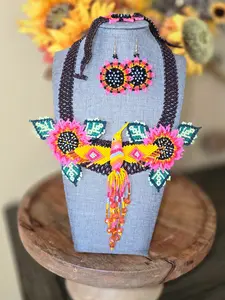 Set Necklace, earrings and bracelet Mexican Handmade