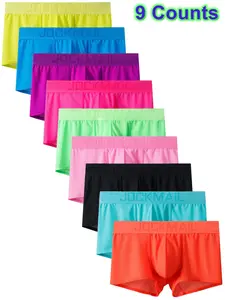 Men's Letter Tape Boxer Brief, Breathable Comfy Underwear for Daily Wear, Casual Men's Underwear for All Seasons