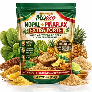 1Lb La Original de Mexico Extra Forte Daily Fiber  Moringa, Psyllium Husk, Nopal, Flaxseed (Linaza) & Agave Blend, Plant-Based Fiber Powder, Easy to Mix