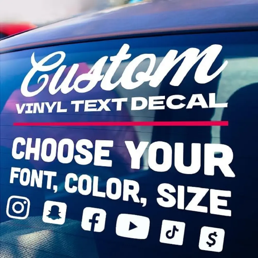 Personalized Custom Vinyl Lettering - Weatherproof, Durable Vehicle Accessories with Easy-Apply Design for Cars, Doors, Windows - Customizable Color, Size, Letters, Numbers, Clipart, Image Stickers