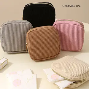 Portable Sanitary Pad Storage Bag, Large Capacity Soft Material for Tampons and Panty Liners, Minimalist Bohemian Style, Portable Space Saving Organizer, Soft Pouch