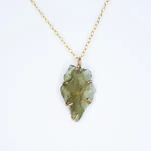MOLDAVITE Gold or Silver Necklace with certificate of authenticity from Czech Republic, 0.5 gram - 1.5 gram Raw Moldavite pendant, sterling silver 925 or 14k gold filled pendant, real Moldavite from Chlum Czech Republic found in spring 2025