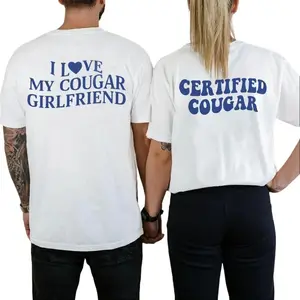 Certified Cougar Shirt, I Love My Cougar Girlfriend Tshirt, Cute Couple’S Apparel, Funny Gift For Him Her, Anniversary Gift For Girlfriend Boyfriend, Unisex Short Sleeve Tee Shirt