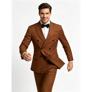 Suits for Men, 2 Piece Slim Fit Suit with Double Breasted Blazer and Tuxedo Pants