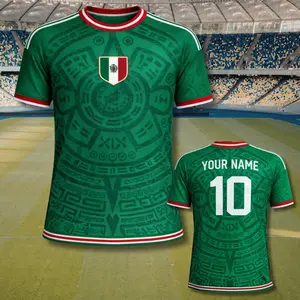 STORMMECH - Personalized Mexico 2026 Soccer Jersey, Custom Name Number Football Jersey, V-Neck Brasil Flag Game Day Shirt Mexico Fan Jersey, Great Gift for Players and Fans, Soccer Lover Outfit Idea