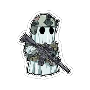 Cartoon Ghost Sticker - Tactical Gear Character Decal