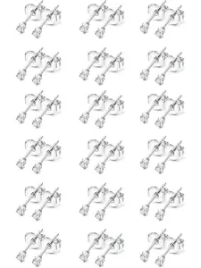 18-24 Pairs Tiny Stud Earrings Small Stainless Steel Cartlidge Ear Studs Set for Multiple Piercing Hypoallergenic 2MM CZ Earrings for Men Women Mini Round Ball Earrings 20G Stud Earring Jewelry