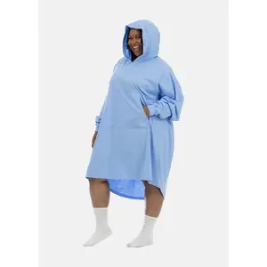 THE COMFY Breeze - Soft 100% Cotton Lightweight Airy Wearable Blanket Hoodie for All Seasons, Machine Washable, One Size Fits Most, Seen on Shark Tank, Great Gift