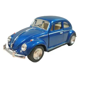 KINSMART 1967 Volkswagen Classical Beetle 1:32 Scale Die-Cast Metal Rc Car Blue Collectible Model with Openable Doors 5 Inches Length Pull Back and Go Action Officially Licensed