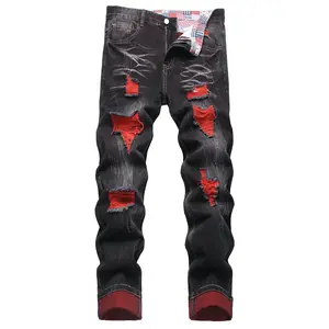 Men's Slim Fit Stretch Jeans Ripped Skinny Jeans for Men Fashion Distressed Straight Comfort Flex Waist Pants Casual Stylish Menswear