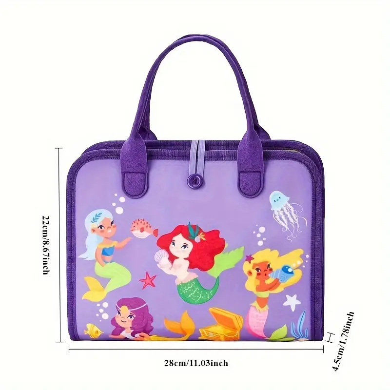 Mermaid Theme Polyester Unisex Interactive Learning Board for Preschoolers - 5-Layer Felt Early Education Toy with Letters, Numbers, Shapes, Colors, Animals, Weather for Child Development, Children Development, No, Preschool Children