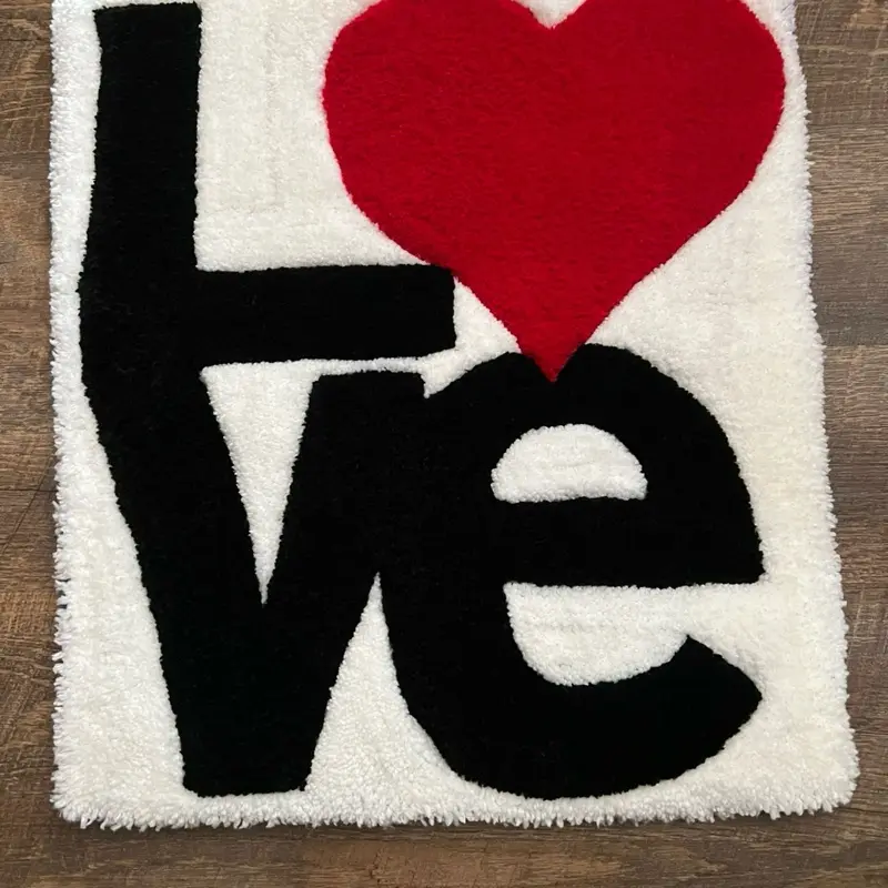 Love handmade carpet with anti-slip backing