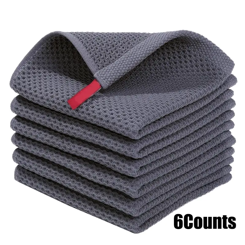 Ultra Soft Waffle Weave Kitchen Dish Cloths, Kitchen Drying Cloths, Absorbent & Quick-Dry, 3-Pack Dark, Perfect for Daily Use