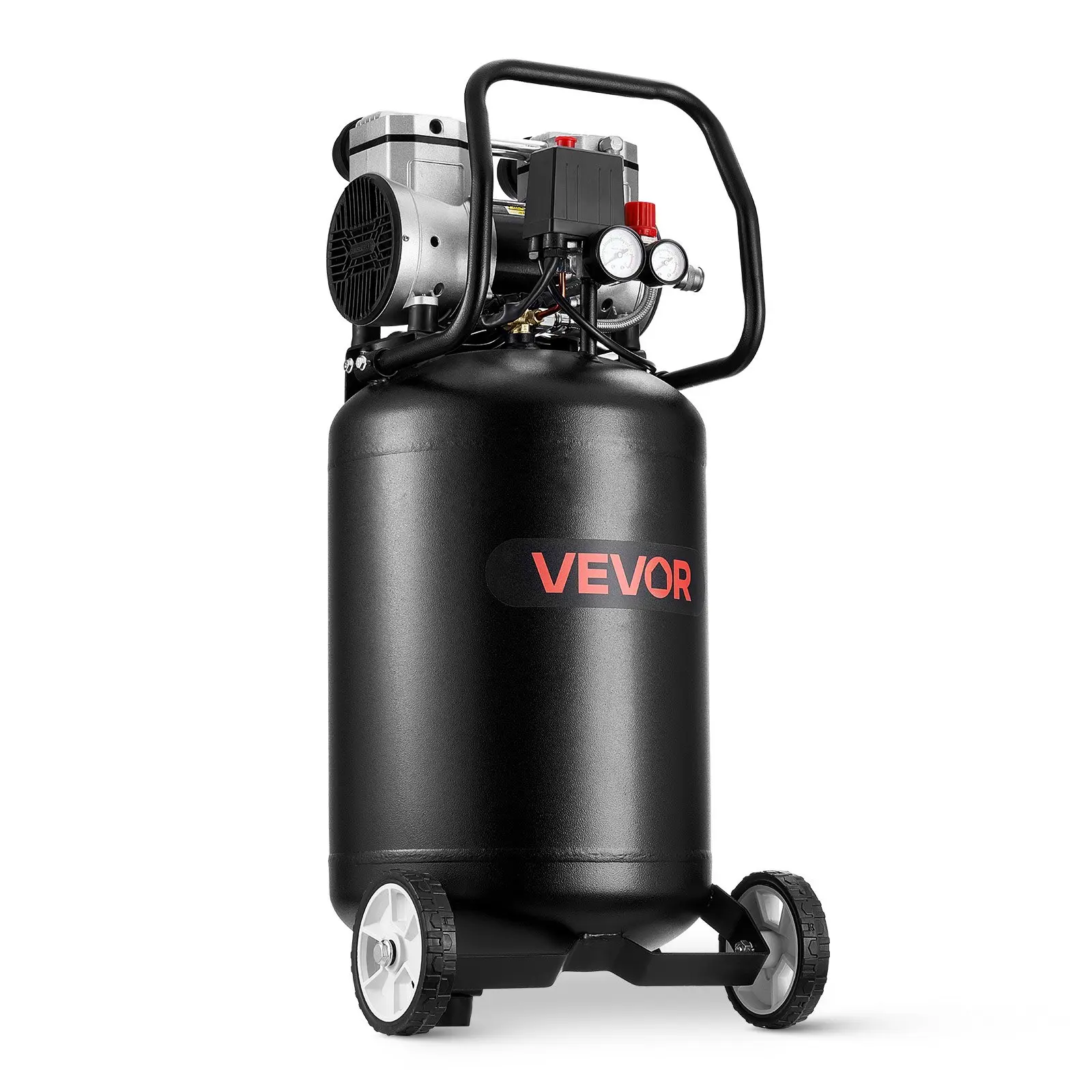 【Summerfinds】VEVOR 14-Gallon Air Compressor, 2HP 4.3 SCFM at 90PSI, Max 125PSI Pressure Oil-Free Air Compressor Tank, Portable on Wheels for Auto Repair, Tire Inflation, Spray Painting, Woodwork Nailing, 120V