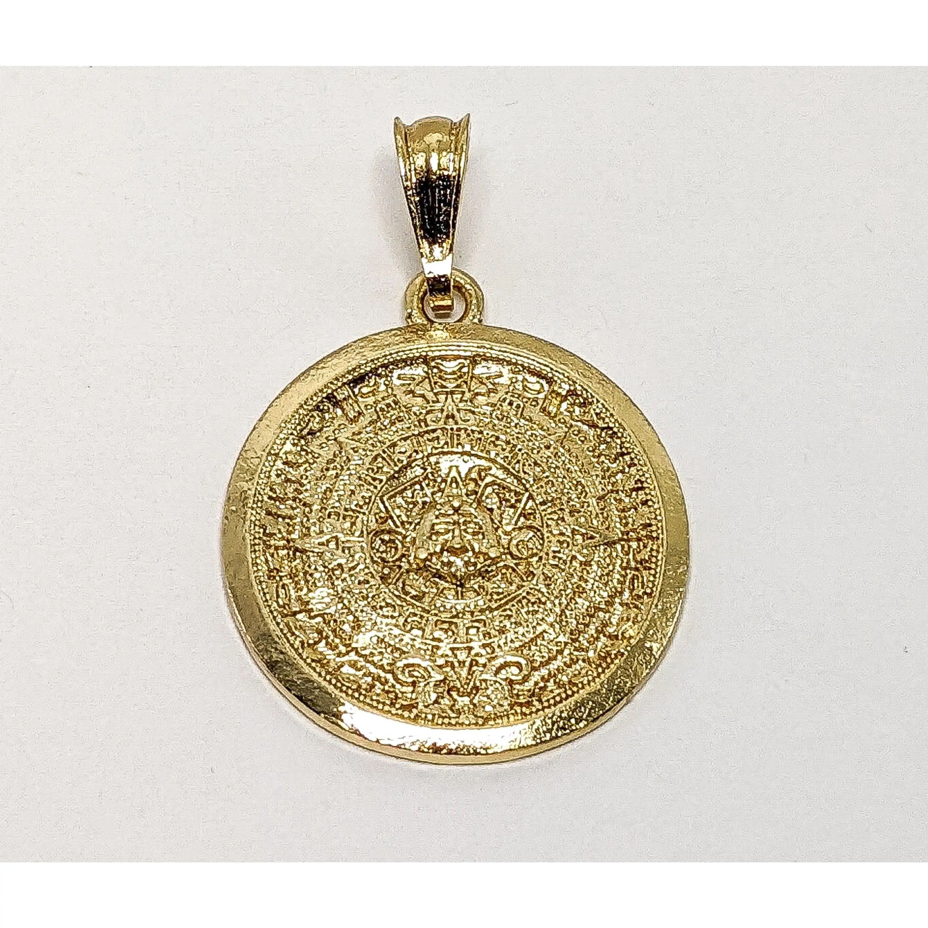 Plated Aztec Calendar Pendant*