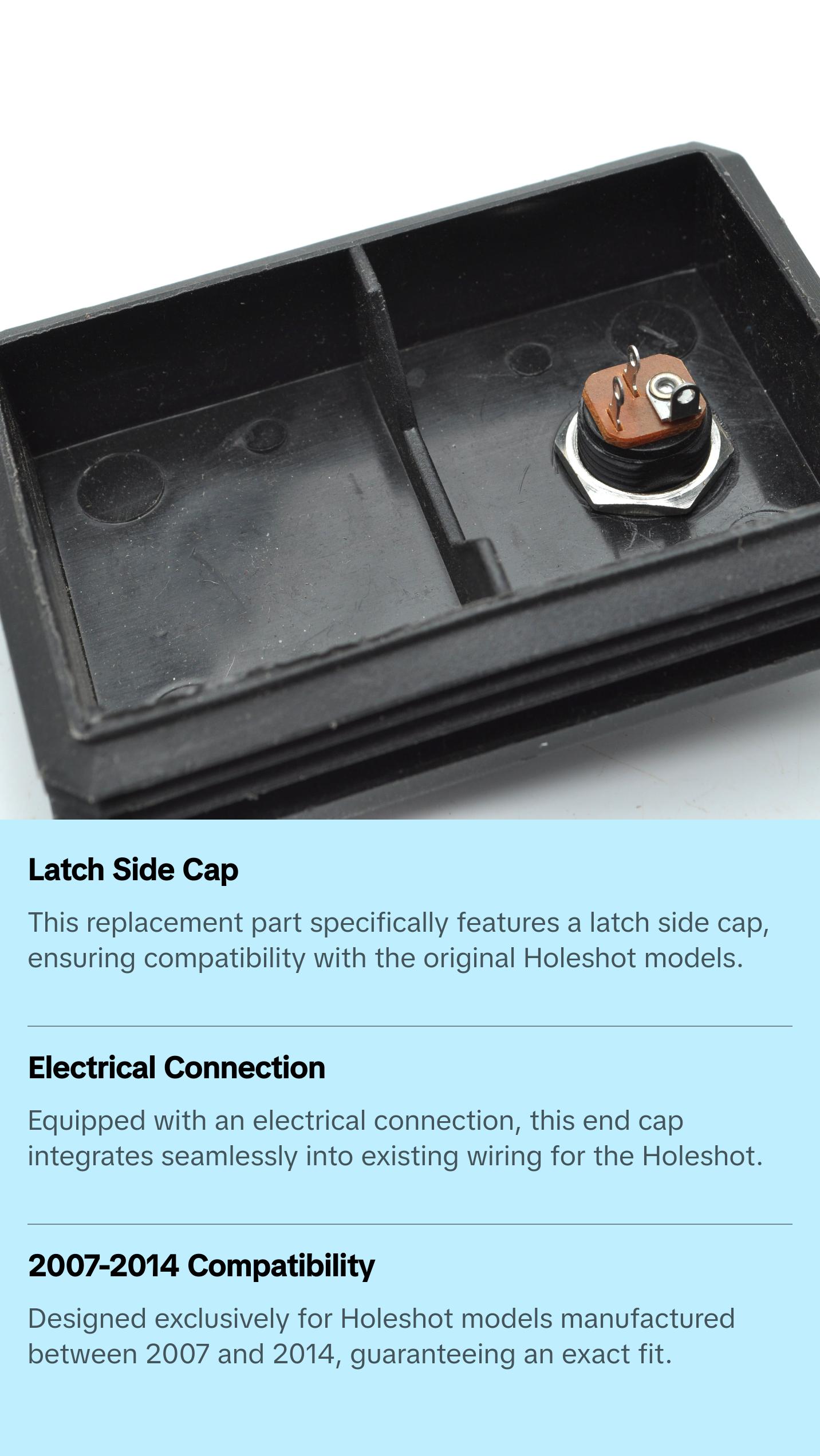Holeshot OG Parts - Latch Side Black End Cap w/Electrical Connection