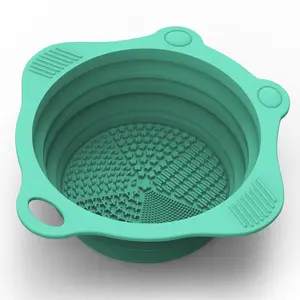 Silicone Makeup Brush Cleaner Portable Washing Tool with Brush Scrubber Bowl for Cosmetic Use High-Quality Silicone Material Compact Size Easy Carry