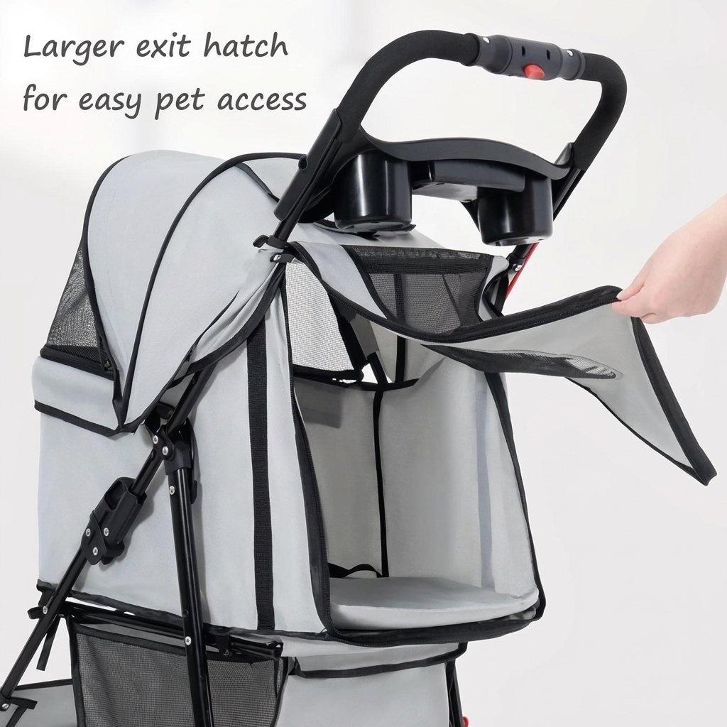 Foldable Pet Stroller for Dogs & Cats | Compact, Breathable & Easy to Carry