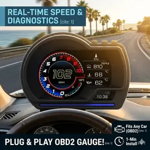P6 Obm2+GPS Car Head-Up Display, Speed Alarm Vehicle Data Monitor, Real-Time Diagnosis Obdii Scanner, Automatic Color LCD Screen