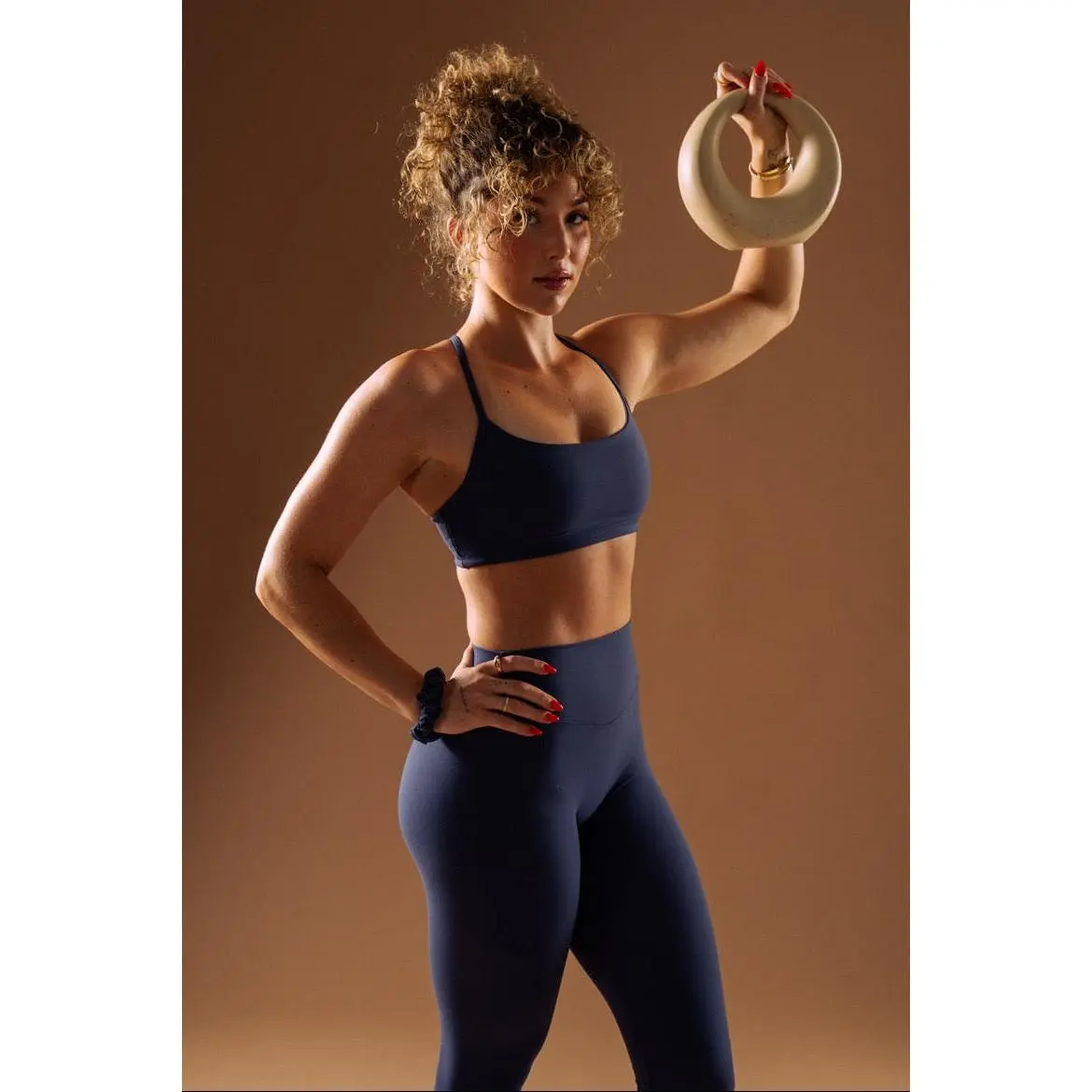 Reversible Sports Bra - Baked Blue and White