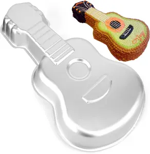 16.5 Inch Guitar Shaped Aluminum 3D Cake Pan, Birthday Cake Baking Mold Mould Tin for DIY Homemade Baking