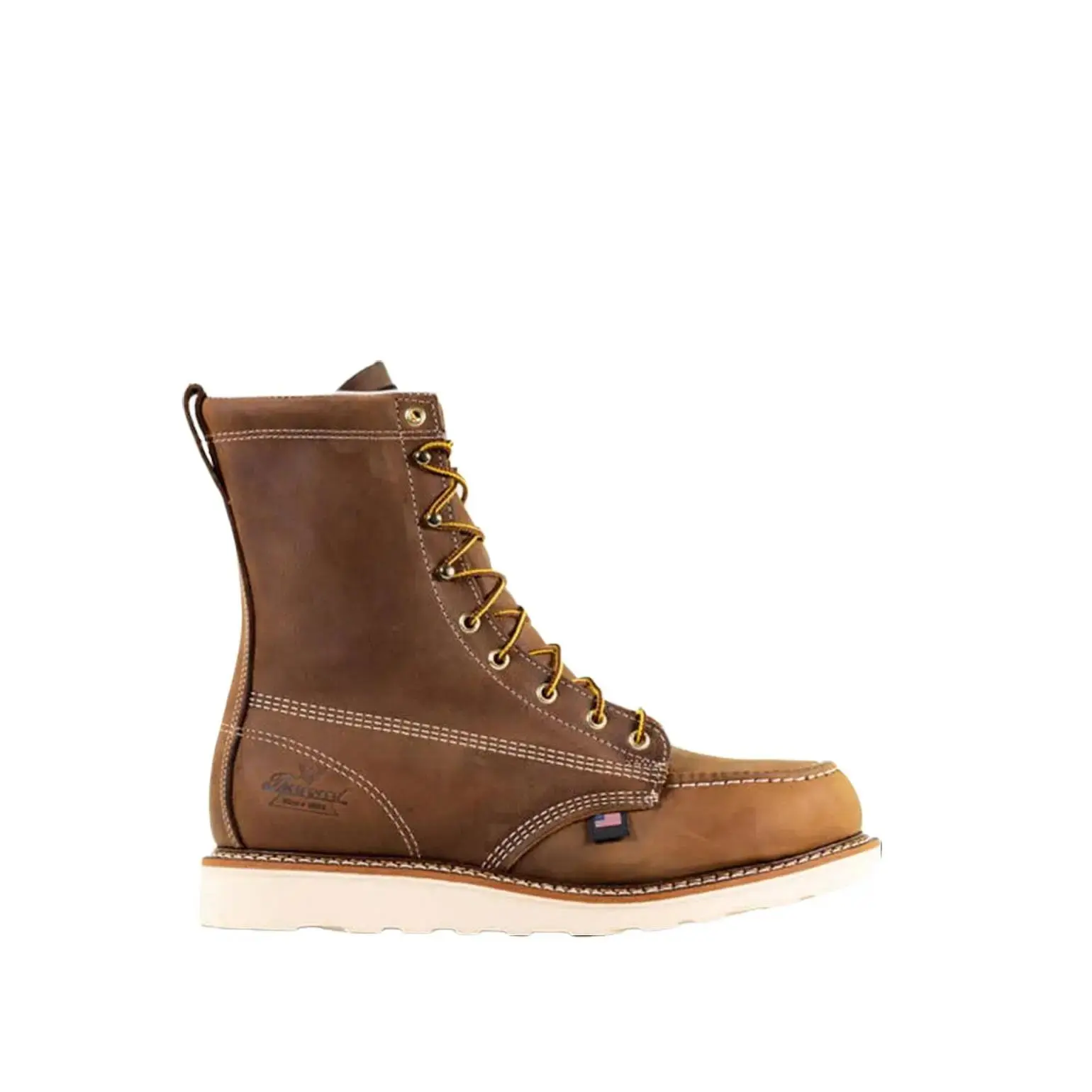 Thorogood American Heritage 8" Toe Safety Crazyhorse Leather Work Boots for Men, Men's Work Shoes & Industrial Safety Footwear, Laces, Composite Shank, Cushioned, Demanding Work Environments