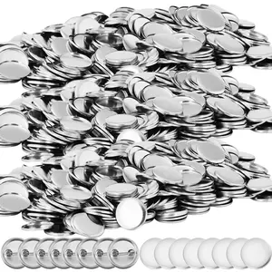 30/60pcs Tinplate Blank Shiny Medal with Pin Handmade DIY Independently Created Decorative Badges 37mm Round Metal Button Badge Kits Craft Supplies Badge Decoration