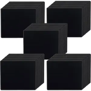 50 Pack  Pad wh Stched Edges Non-Slip Rubber Base, -Textured and  Mousepads Bulk,  Pad for Computers, Laptop (8.66 x 7.1 Inch) - Black