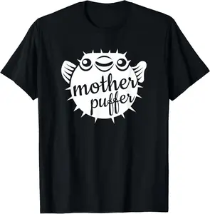 100%cotton Mother Puffer Puffer Fish Shirt T-Shirt
