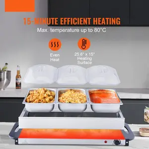 VEVOR Electric Buffet Server & Food Warmer, 25.6" x 15" Portable Stainless Steel Chafing Dish Set with Temp Control & Oven-Safe Pan, Perfect for Catering, Parties, Events, Holiday buffet server