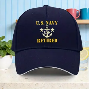 1pc of "U.S. NAVY RETIRED" Printed Baseball Cap, Unisex, Simple and Elegant Outdoor Sun Hat, Ideal Gift for Weddings, Parties, and Birthdays, Navy Retirement Commemorative Cap, Versatile and Stylish Baseball Cap