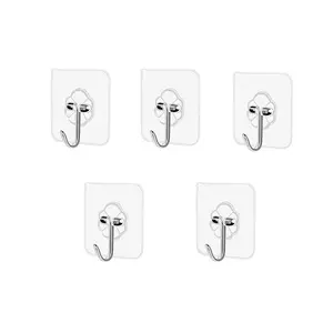 Heavy-Duty Transparent Adhesive Hooks, 22lb Max Load, Waterproof & Nail-Free, Ideal for Keys, Bathroom, Shower, Outdoor Use, Wall Hook