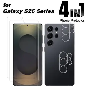 4-In-1 Tempered Glass Durable Protective Screen Protector + Lens Protection Film for Samsung Galaxy S26 Ultra HD Anti-Spy Display, Compatible with S26 Plus Accessories