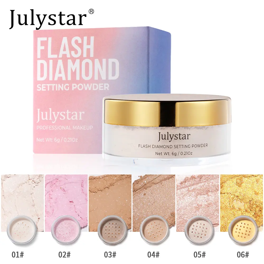 Julystar Matte Setting Powder, 6g Oil Control Long-Lasting Makeup, Brightening Invisible Pore Skin Care, Multiple Colors Available