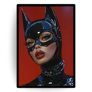 Bat Girl Poster – Glossy Girl Wall Art Print, Dark Glam Aesthetic Decor, Bold Fashion Artwork for Modern Interiors, Iconic College Dorm