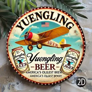 Yuengling Beer Vintage Tin Wall Sign Rustic Aluminum Metal Pub Decor 8x8 Inches Home Bar Man Cave Retro Gift