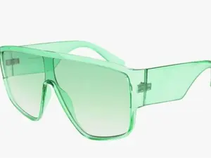 Bull Shh! Blockers Sunglasses Women's Green Tinted Frame Fashion Accessory Plastic Materials Eye Protection Statement Piece