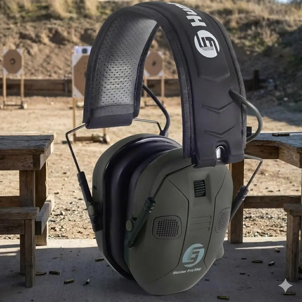 Professional Active Noise Cancelling Tactical Headset: ANC Tech, Ambient Sound Monitoring, Hearing Protection for Shooting, Training, Hunting & Industrial Use. Sweat-Resistant, Durable, Adjustable with Memory Foam Comfort. Ideal for Travel & Long Wear.